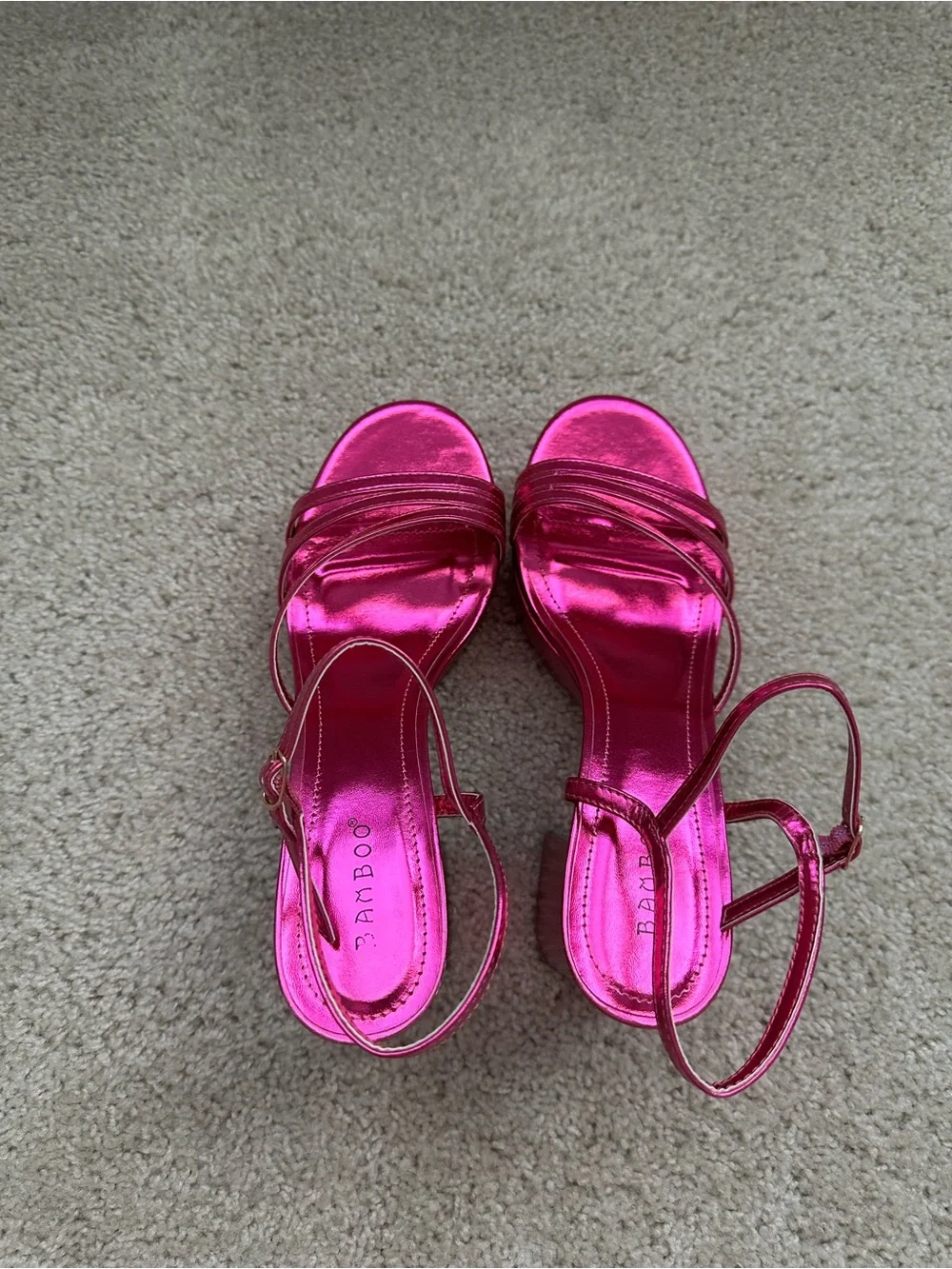 BAMBOO Strikeout-17 Casual Heel - Fuchsia
